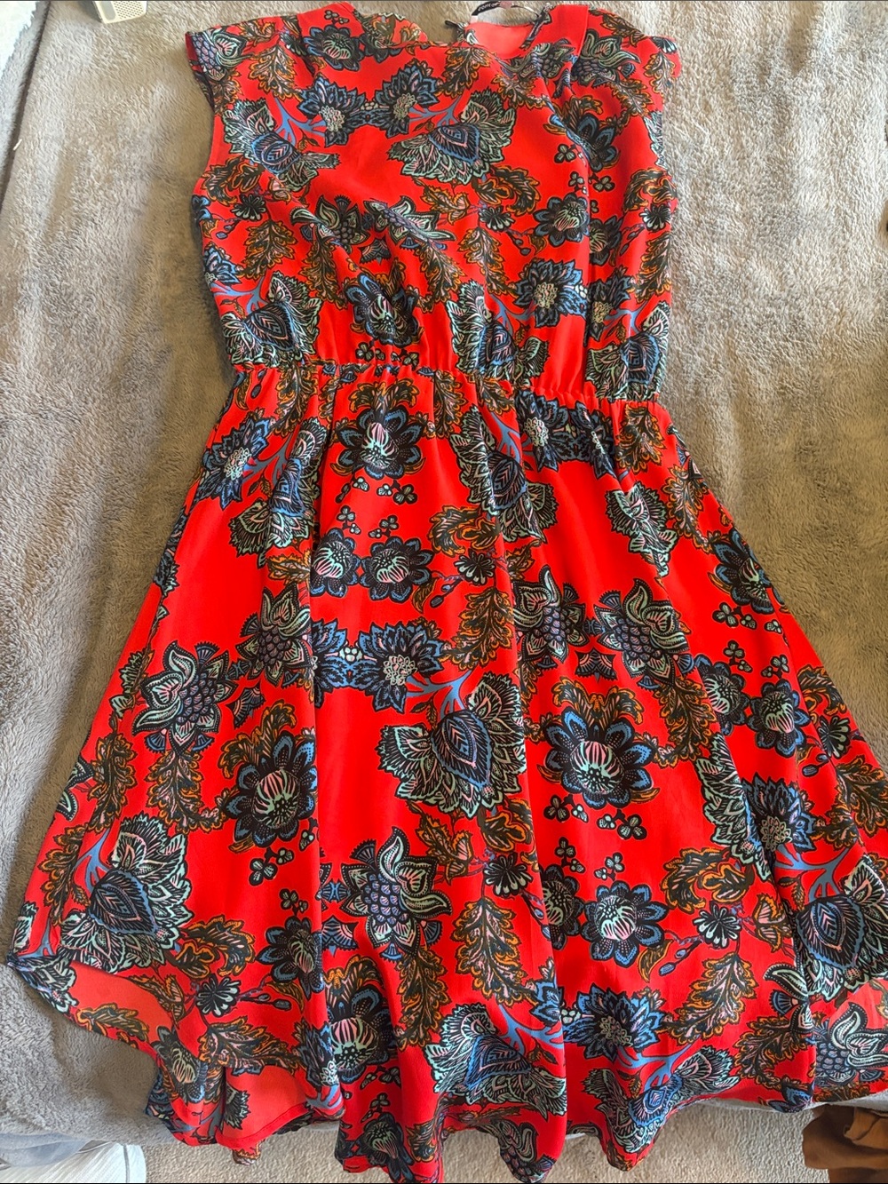 Collective Concepts Red Strapless Floral Fit-and-Flare Dress